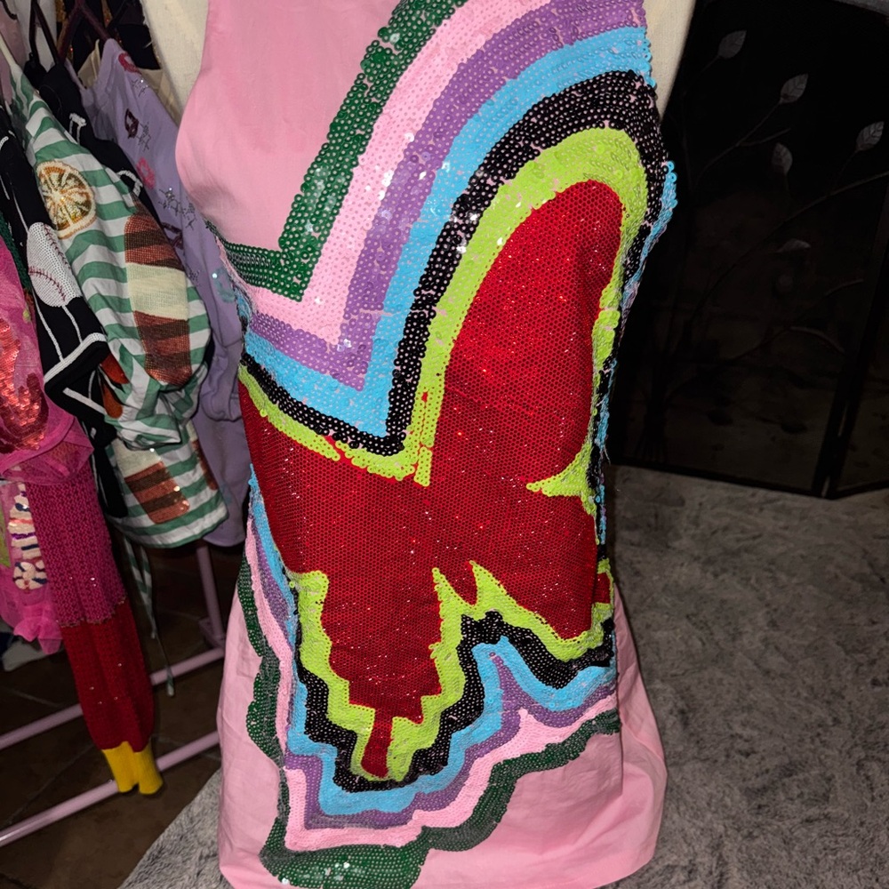 Colorful Sequin Butterfly Dress